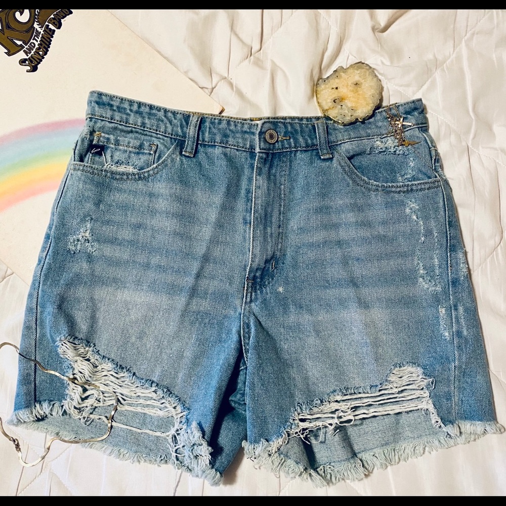 KanCan Distressed Denim Jean Shorts Size-Large